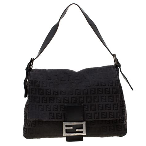 fendi zucca bag black|how to authenticate Fendi handbag.